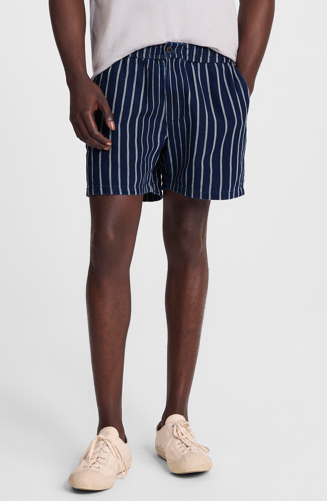 Madewell Indigo Stripe Everywear Shorts