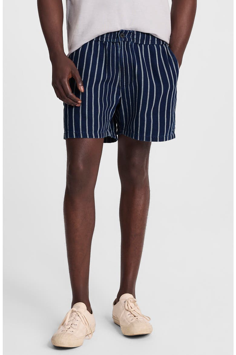 Indigo Stripe Everywear Shorts, Main, color, INDIGO