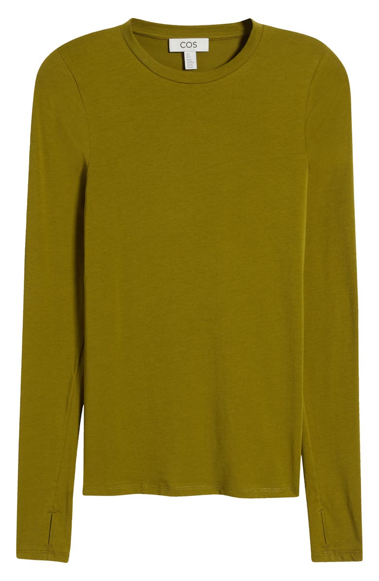 COS Slim Fit Long Sleeve Stretch Cotton Top, Alternate, color, 