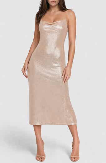 Cowl Neck Sleeveless Midi Dress