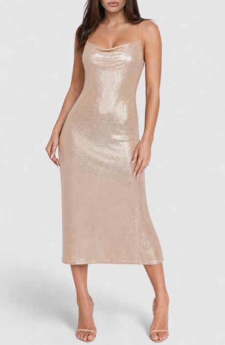 Cowl Neck Sleeveless Midi Dress