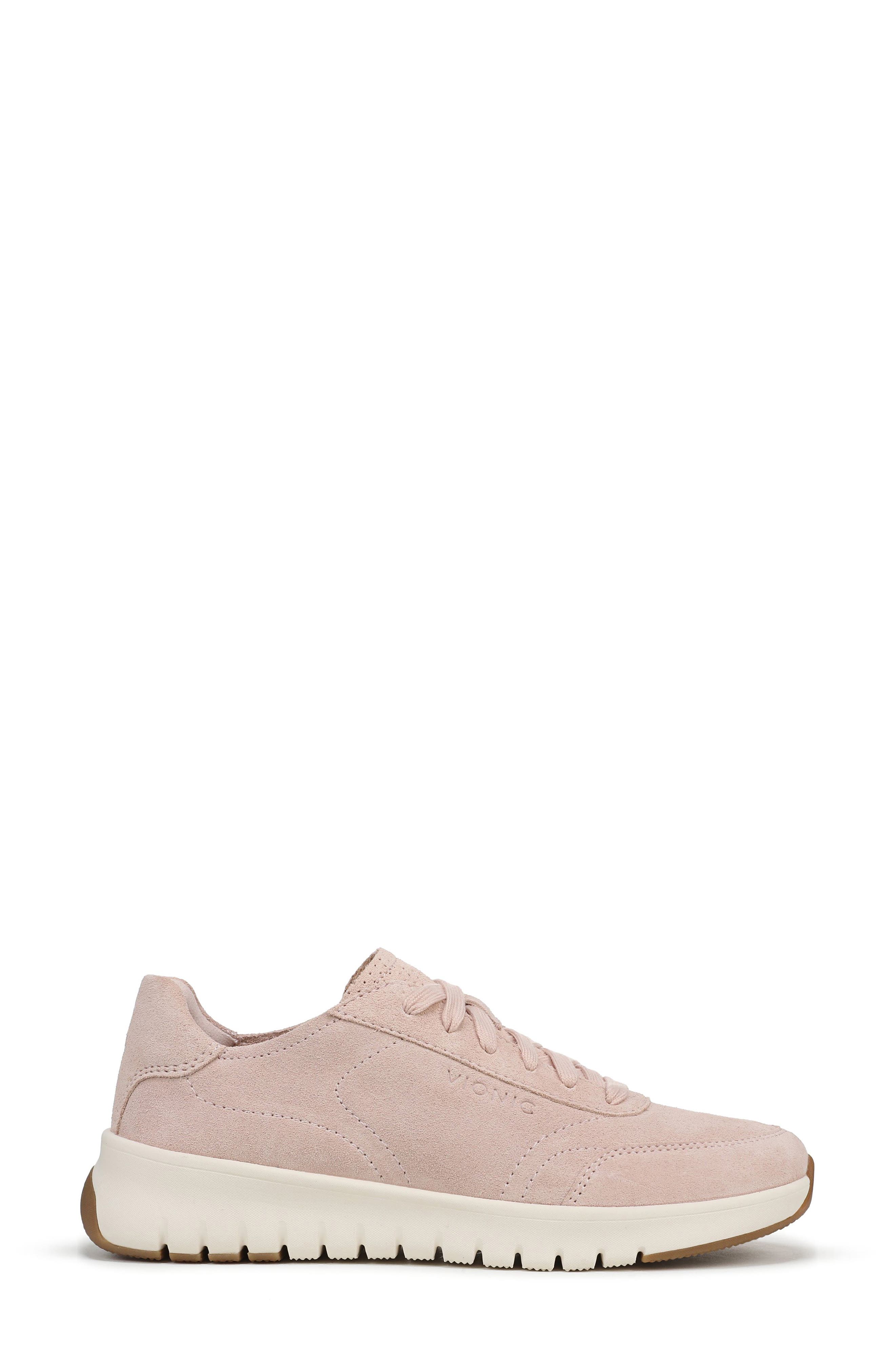 Uptown Metallic Suede Sneaker, Alternate, color, CAMEO ROSE