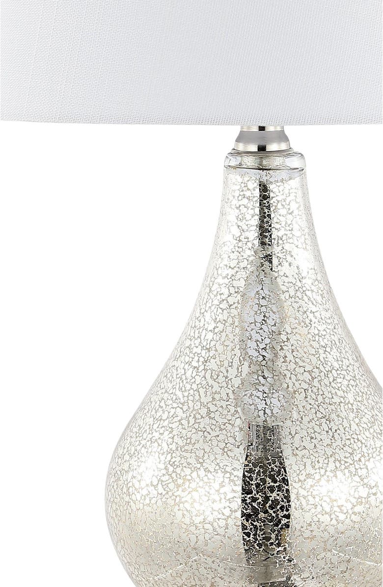 JONATHAN Y Dino 21" Farmhouse Industrial Iron/Glass LED Table Lamp with USB Charging Port, Silver, Alternate, color, Silver