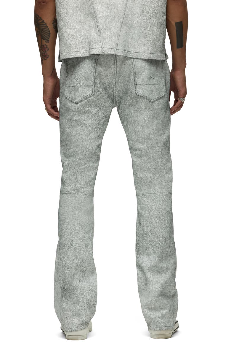 Hudson Jeans Walker Kick Flare Leather Jeans, Alternate, color, Cracked White