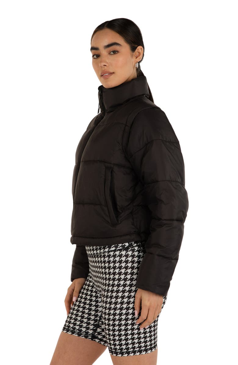 Rebody Active On The Go Puffer Convertible Jacket Vest, Alternate, color, Black
