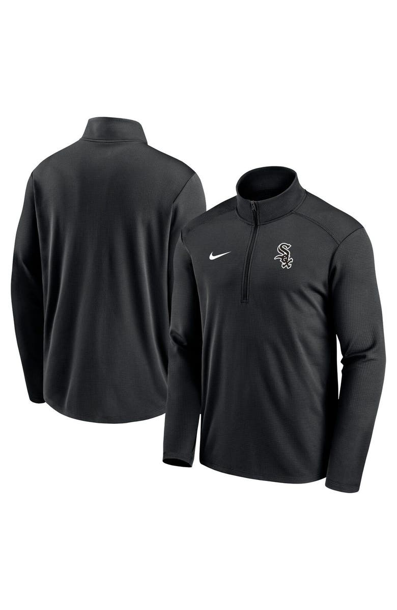Nike Men's Nike Black Chicago White Sox Agility Pacer Lightweight Performance Half-Zip Top, Main, color, Black
