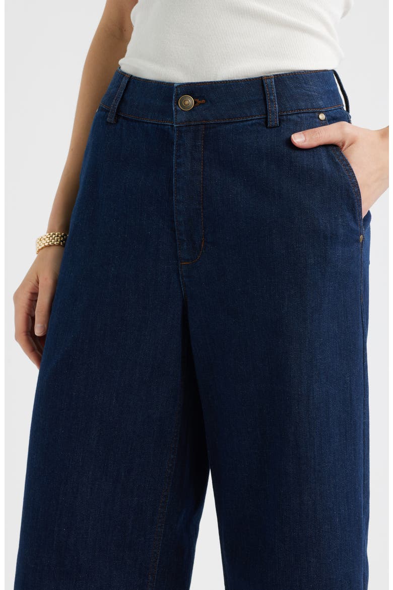 Wide Leg Crop Jeans, Alternate, color, DARK WASH