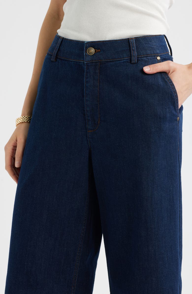 Caslon<sup>®</sup> Wide Leg Crop Jeans, Alternate, color, Dark Wash