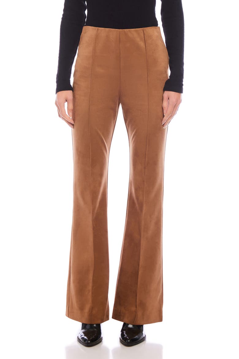 Ellie Pintuck Bootcut Faux Suede Pants, Main, color, COG
