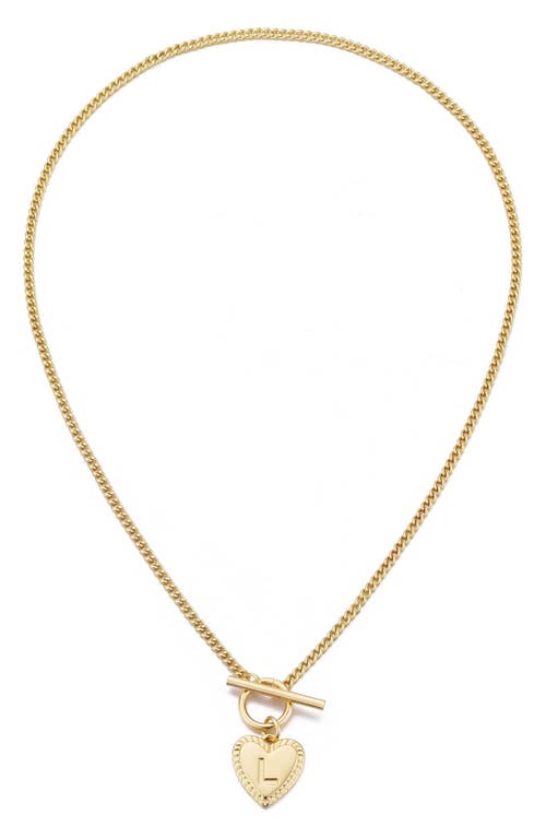Adornia Initial Heart Toggle Necklace