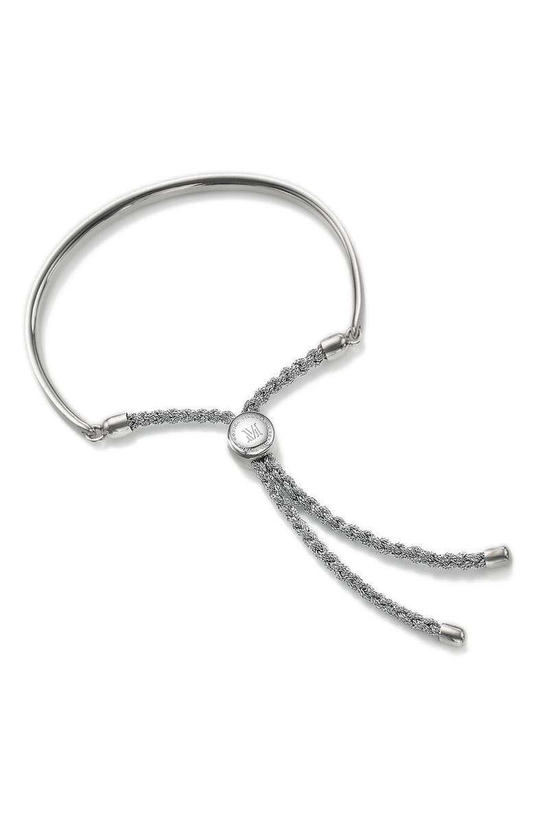 Monica Vinader Engravable Fiji Friendship Bracelet, Main, color, Silver Metallic