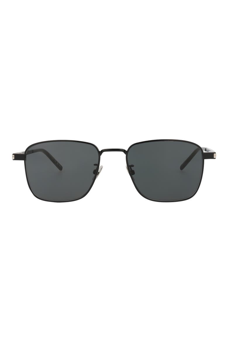 52mm Square Sunglasses, Main, color, BLACK BLACK BLACK