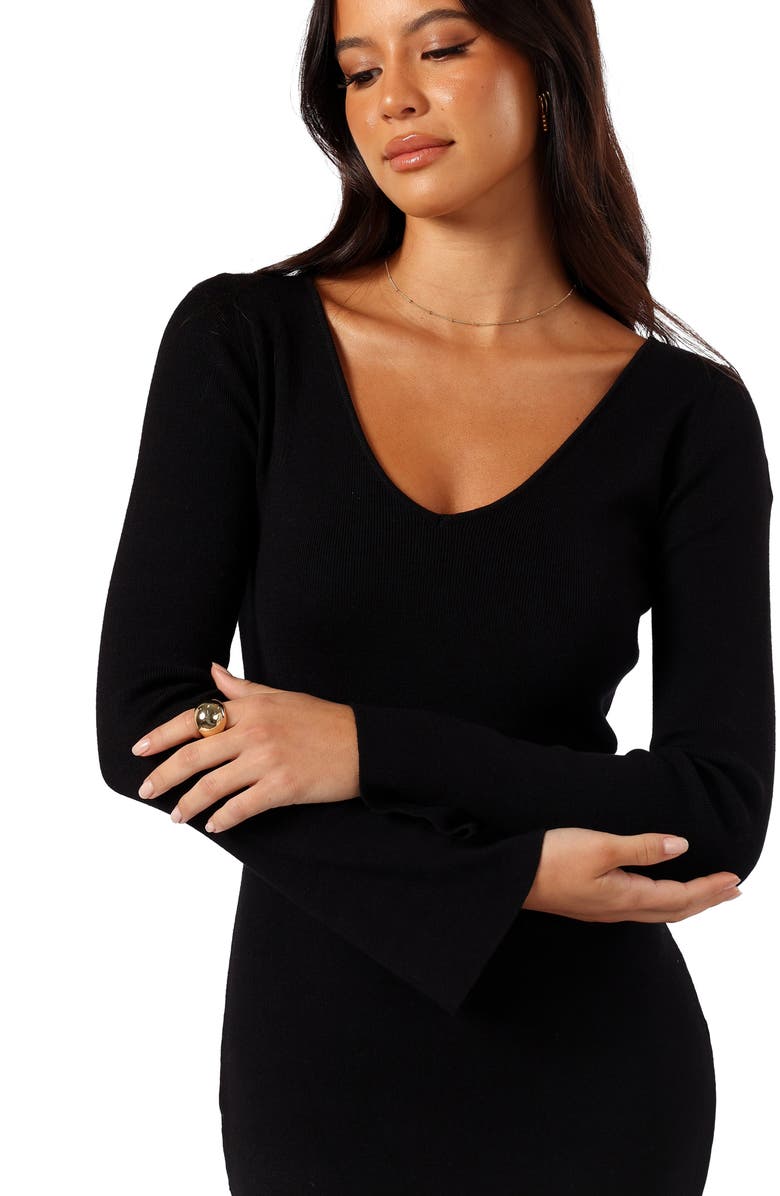 Petal & Pup Lina V-Neck Long Sleeve Midi Sweater Dress, Alternate, color, 