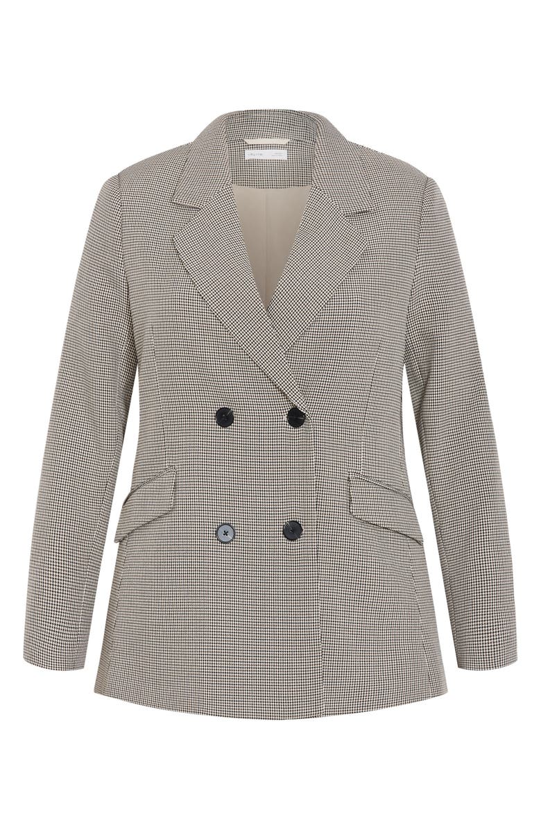 City Chic Hailey Houndstooth Double Breasted Blazer, Alternate, color, 