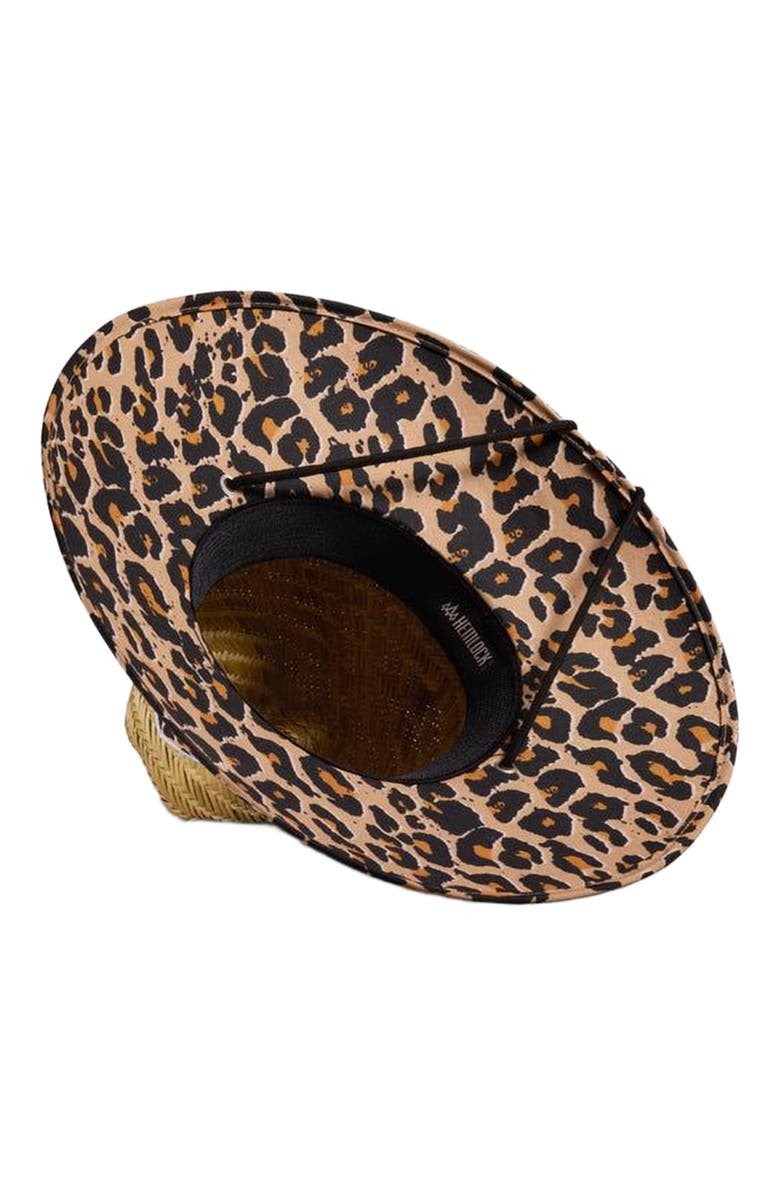 Hemlock Big Cat Straw Lifeguard Hat, Alternate, color, Cheetah Print