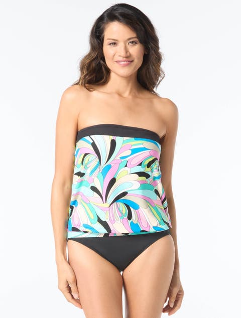 Bella Bra Sized Bandeau Blouson Tankini Top (C-Cup)