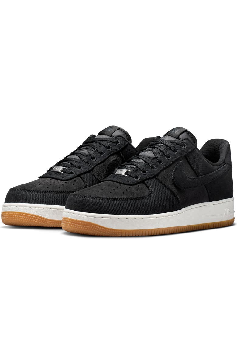 Nike Air Force 1 '07 LV8 Denim Basketball Sneaker, Main, color, Black/Black