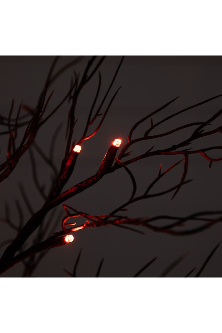 2-ft Pre-Lit Halloween Deluxe Black Twig Artificial Fall Tree with 44 Orange and Purple LED Lights, Alternate, color, Black