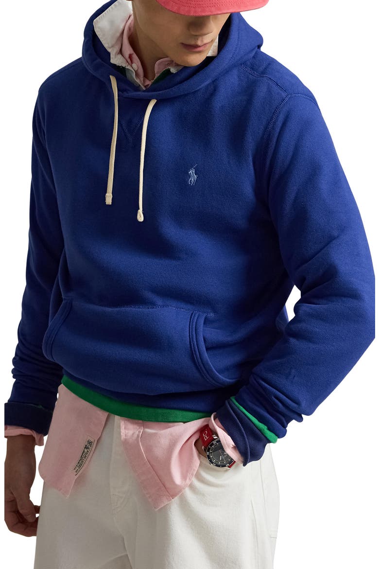 Polo Fleece Hoodie, Main, color, BLUE