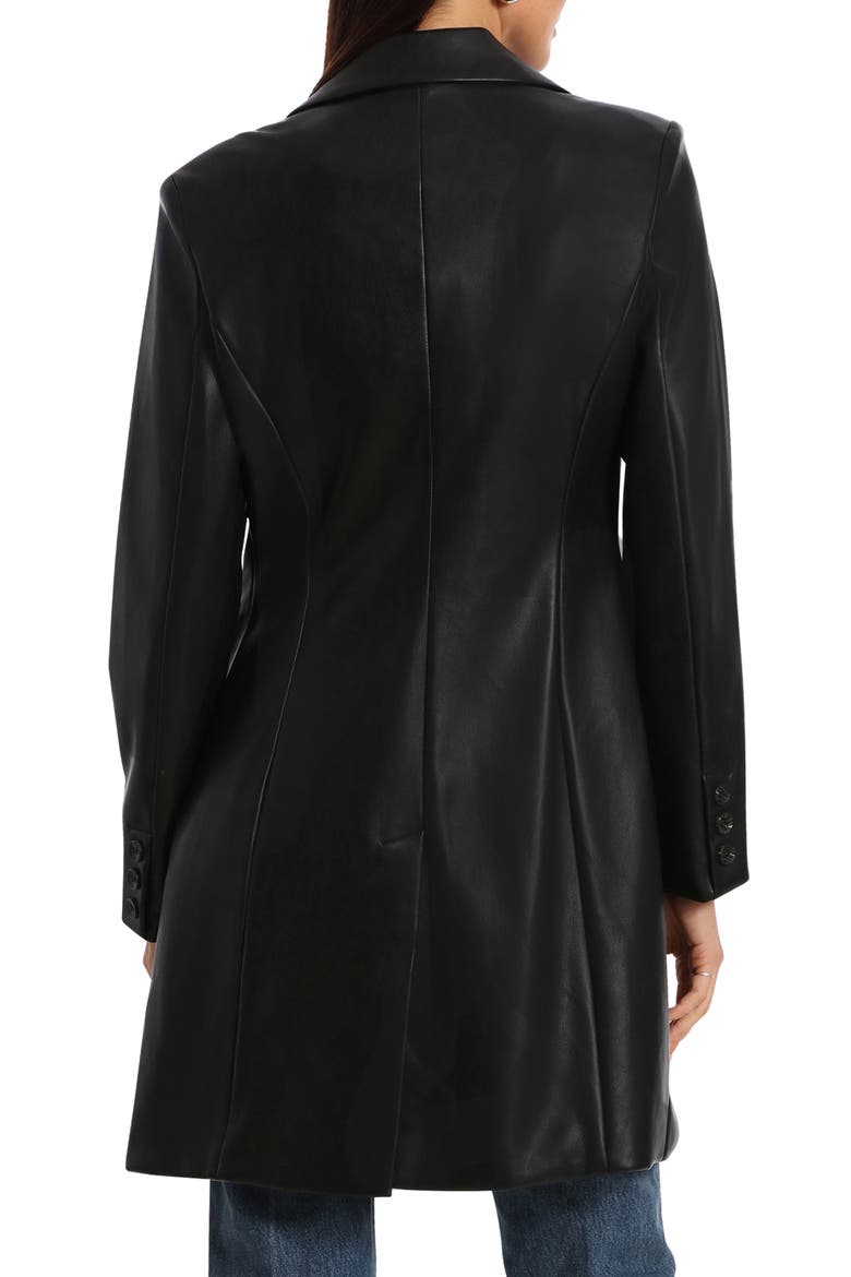 Faux-Ever Leather™ Longline Blazer, Alternate, color, BLACK
