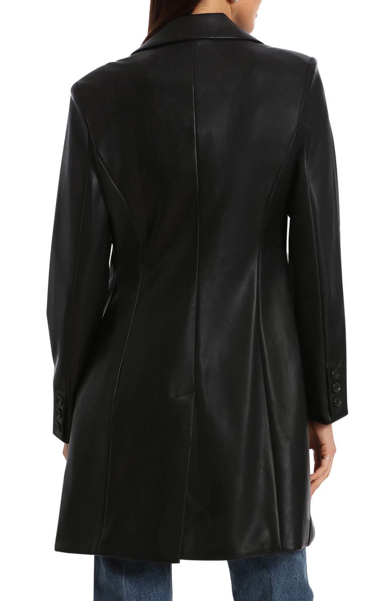 Avec Les Filles Faux-Ever Leather<sup>™</sup> Longline Blazer, Alternate, color, Black