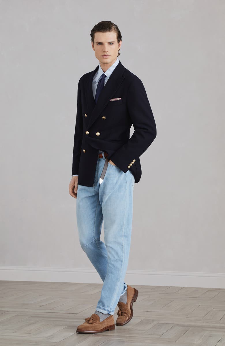 Brunello Cucinelli Striped cotton shirt, Alternate, color, 