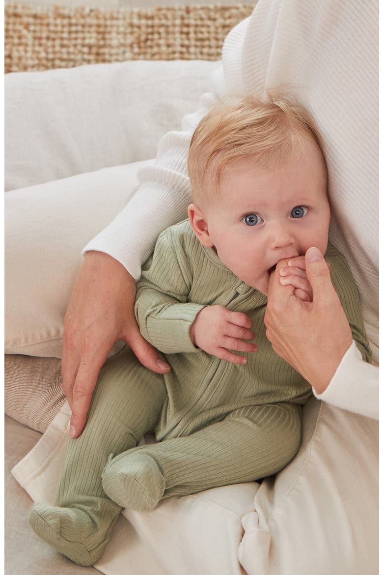 Clever Zip Footie, Alternate, color, RIBBED SAGE