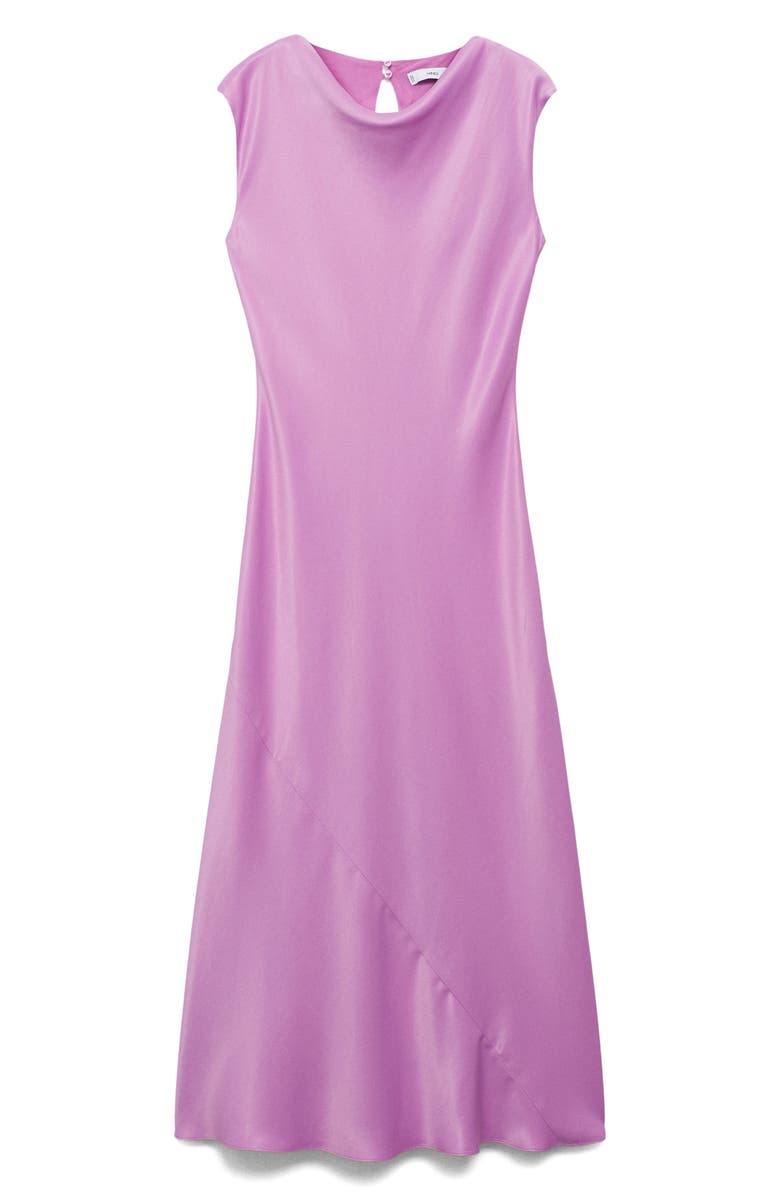 MANGO Satin Midi Dress, Alternate, color, Light/ Pastel Purple