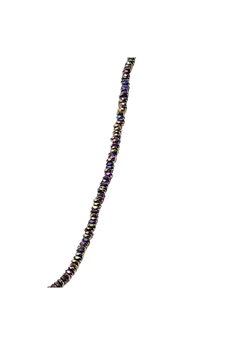 Rainbow Pyrite Necklace Charm Choker, Alternate, color, Black