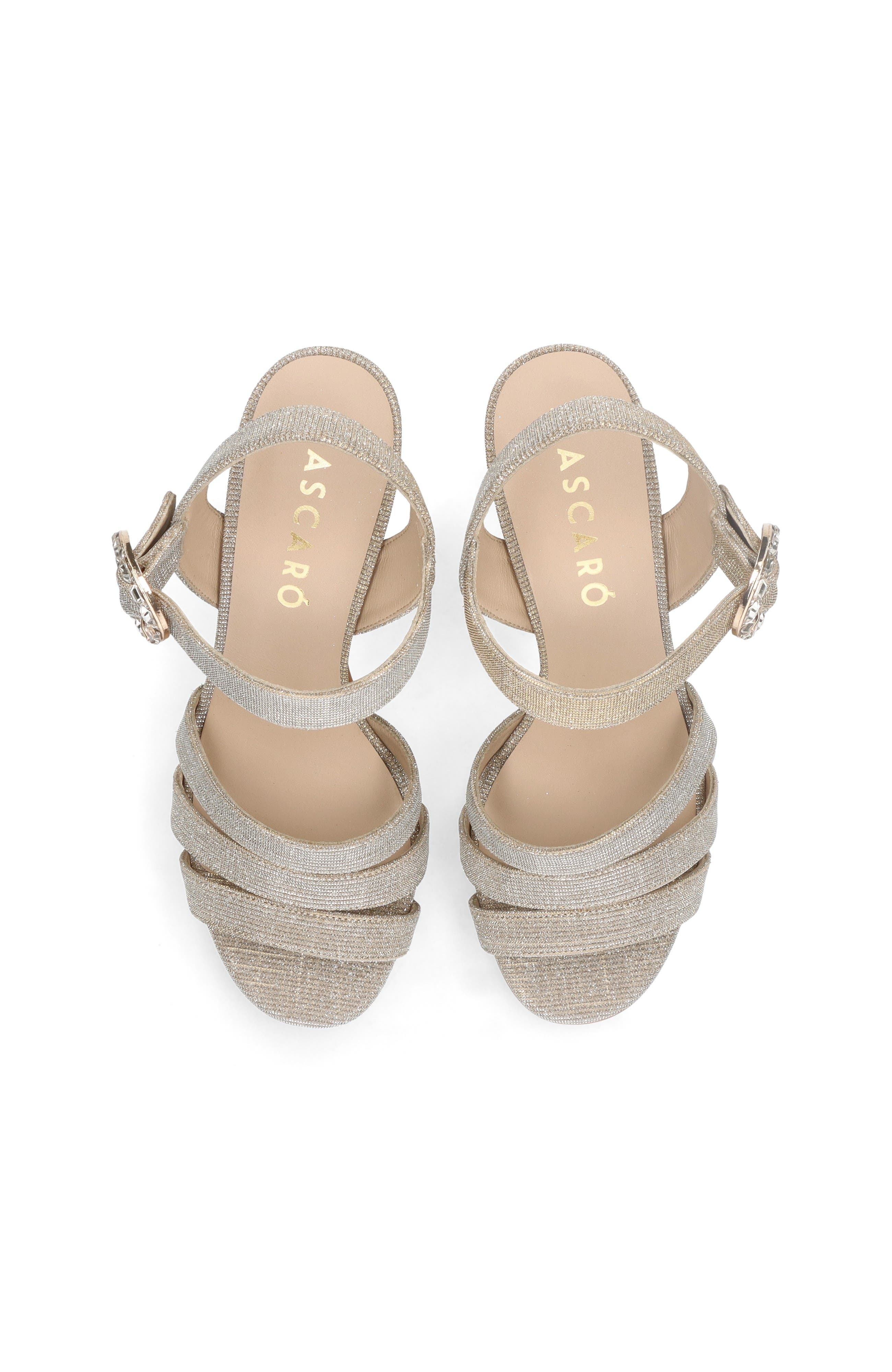 MASCARO Block Heel Glitzy Buckle Sandal, Main, color, Metallic Gold