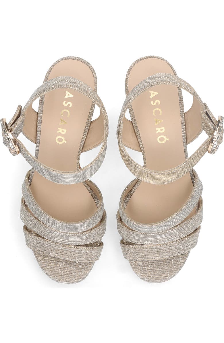 MASCARO Block Heel Glitzy Buckle Sandal, Main, color, Metallic Gold