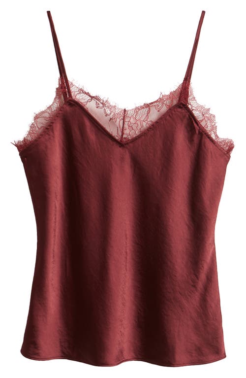 Open Edit Lace Trim Cami In Brown