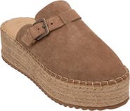 Forever & Always Shoes Novas Leather Platform Espadrille Mule