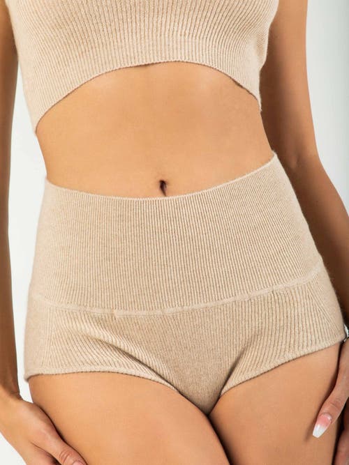 Gobi Mongolian Cashmere Organic Color Cashmere Knickers In Beige