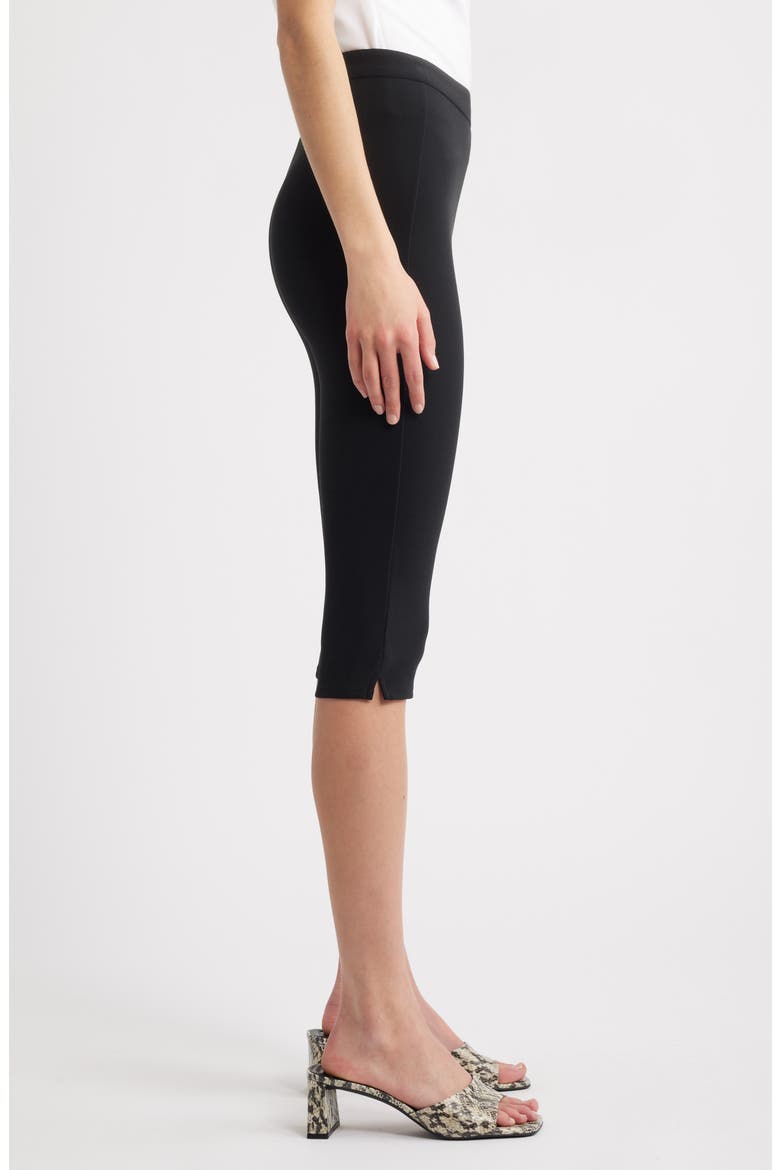 Crepe Capri Leggings, Alternate, color, BLACK