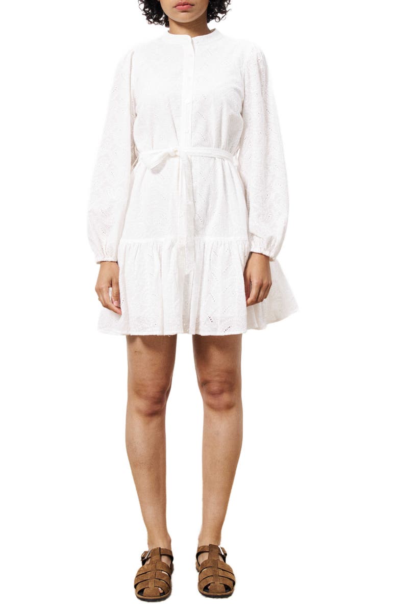 chinese dress ladies Sonia Eyelet Mini Shirt Dress White / L main image 0