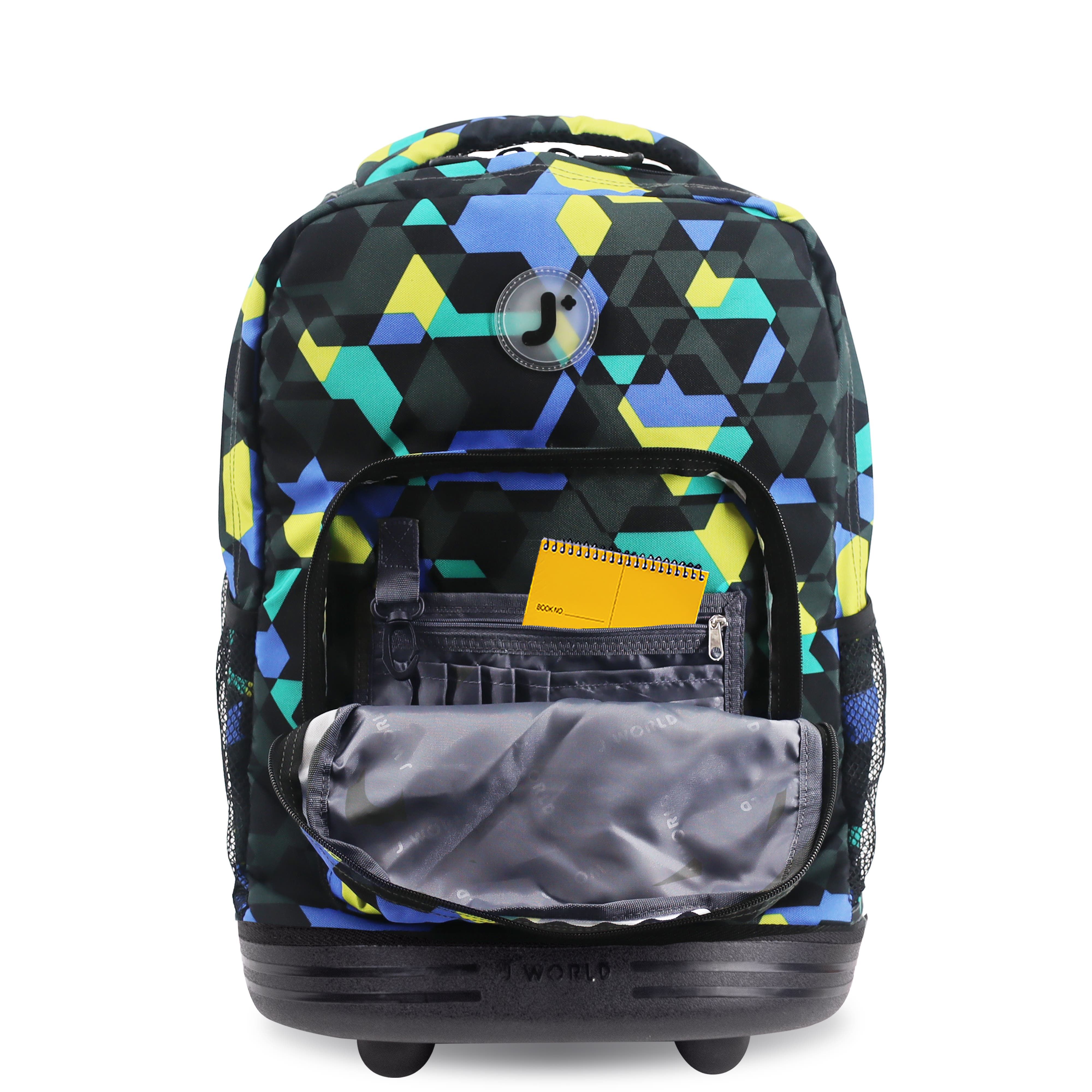 J World Sunrise 18" Kids Rolling Backpack, Alternate, color, Cubes