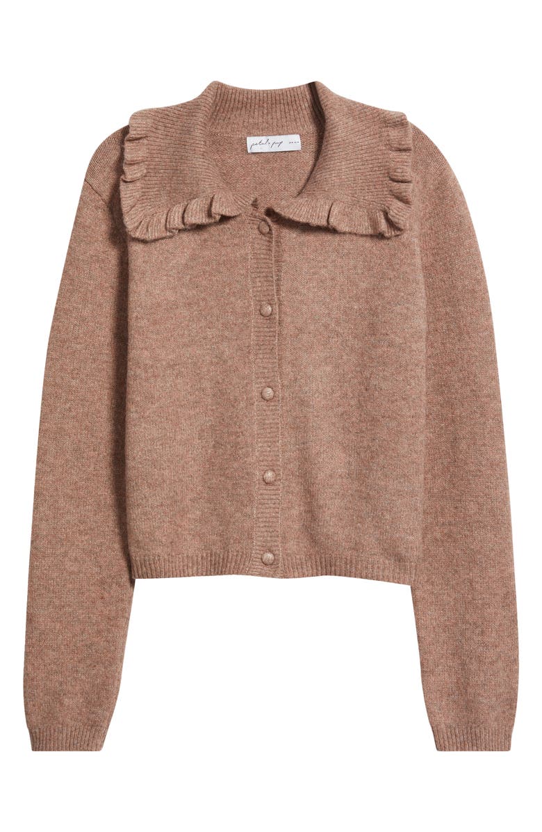 Petal & Pup Carmello Frill Collar Cardigan, Alternate, color, Mocha