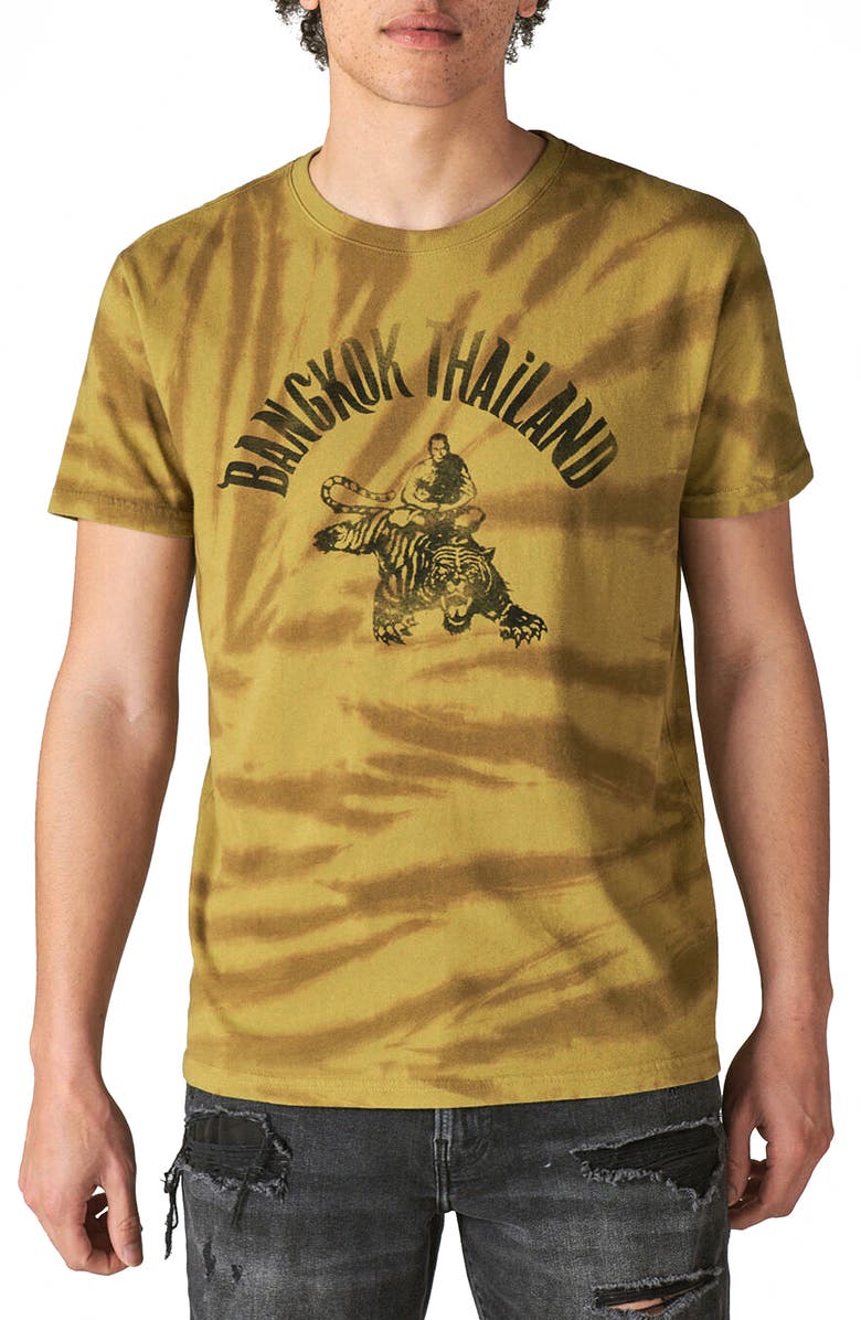 Lucky Brand Bangkok Thailand Tie Dye Graphic Tee, Main, color, 