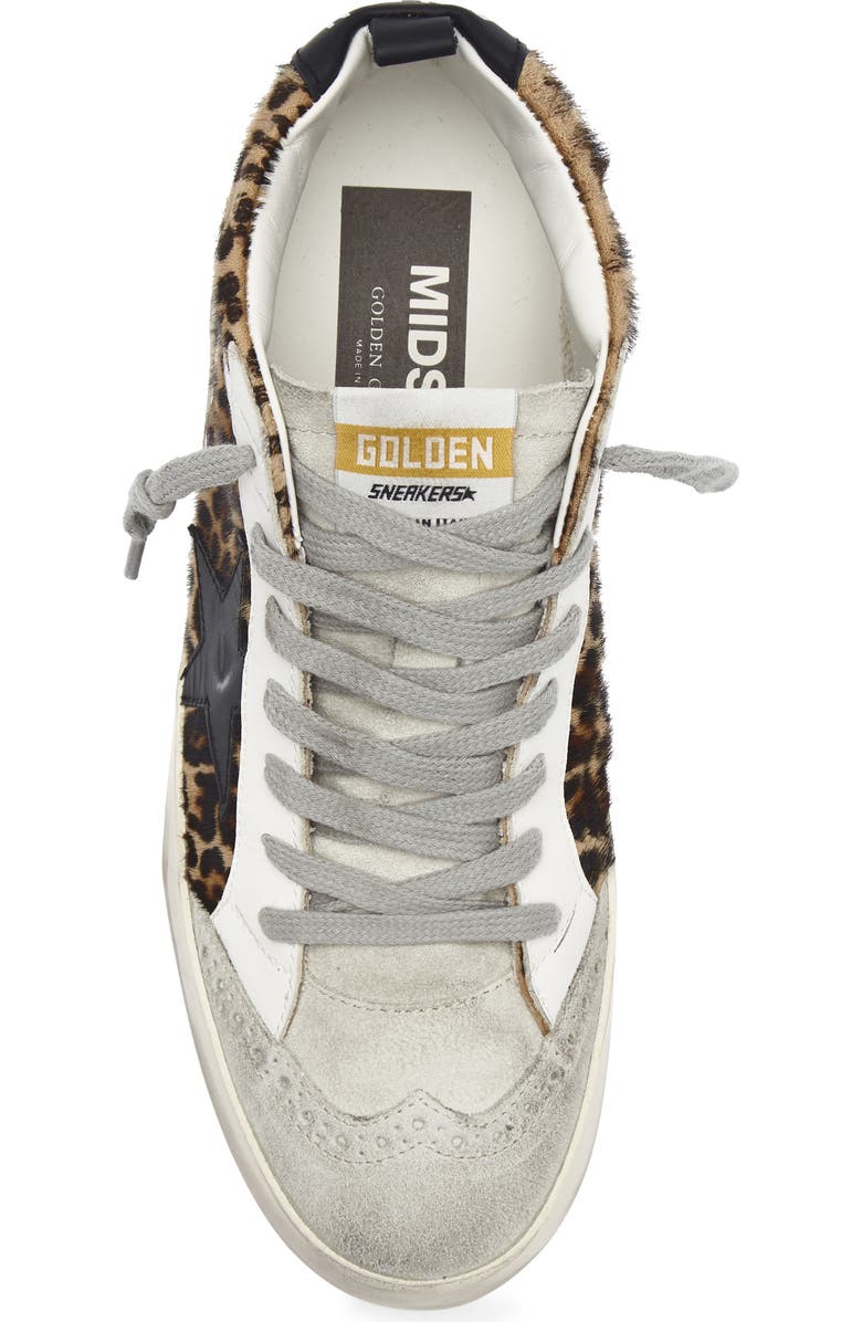 Golden Goose Mid Star Genuine Calf Hair Sneaker, Alternate, color, Leopard Print Calf Hair/Black
