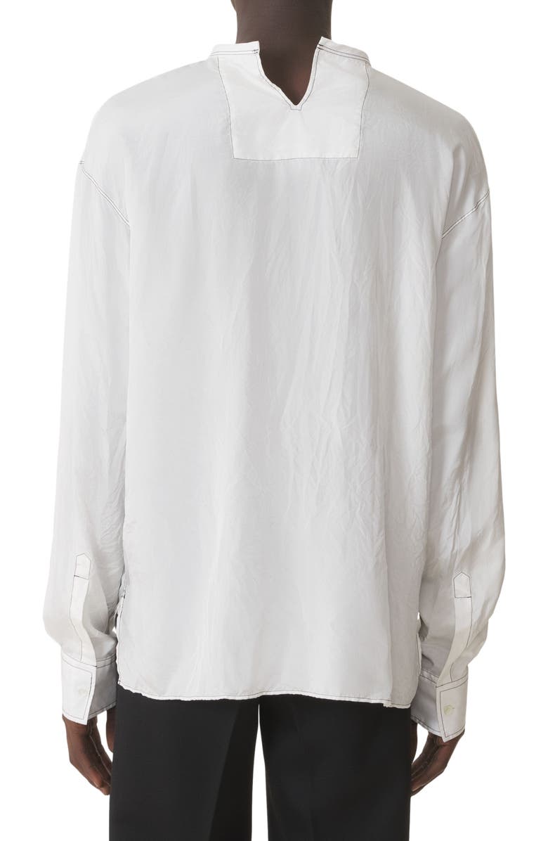 Lanvin Pleated Silk Top, Alternate, color, Ecru