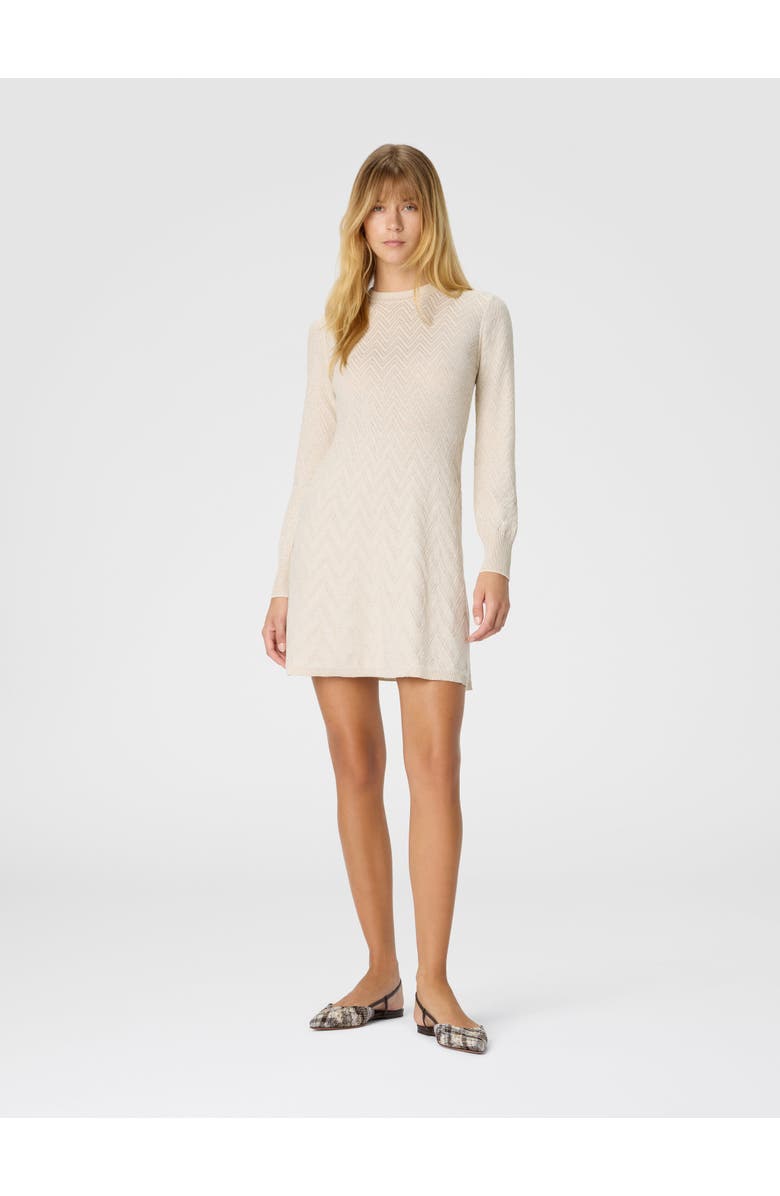 Missoni Women's Short Flared Dress With Long Sleeves And Jacquard Detailing, Alternate, color, Beige