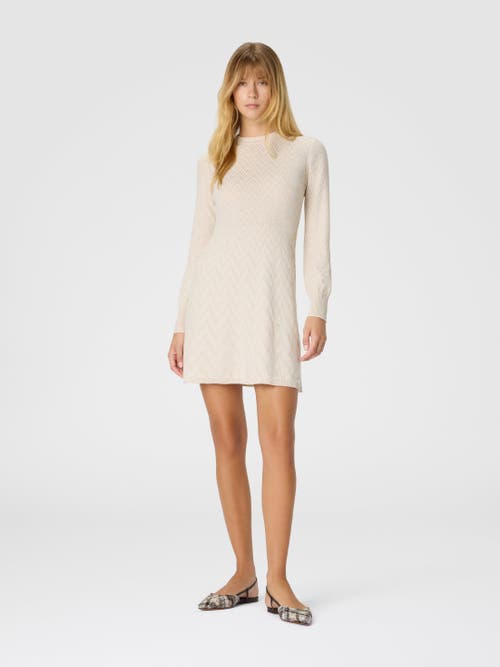 Missoni Short Flared Dress With Long Sleeves And Jacquard Detailing In Neutral