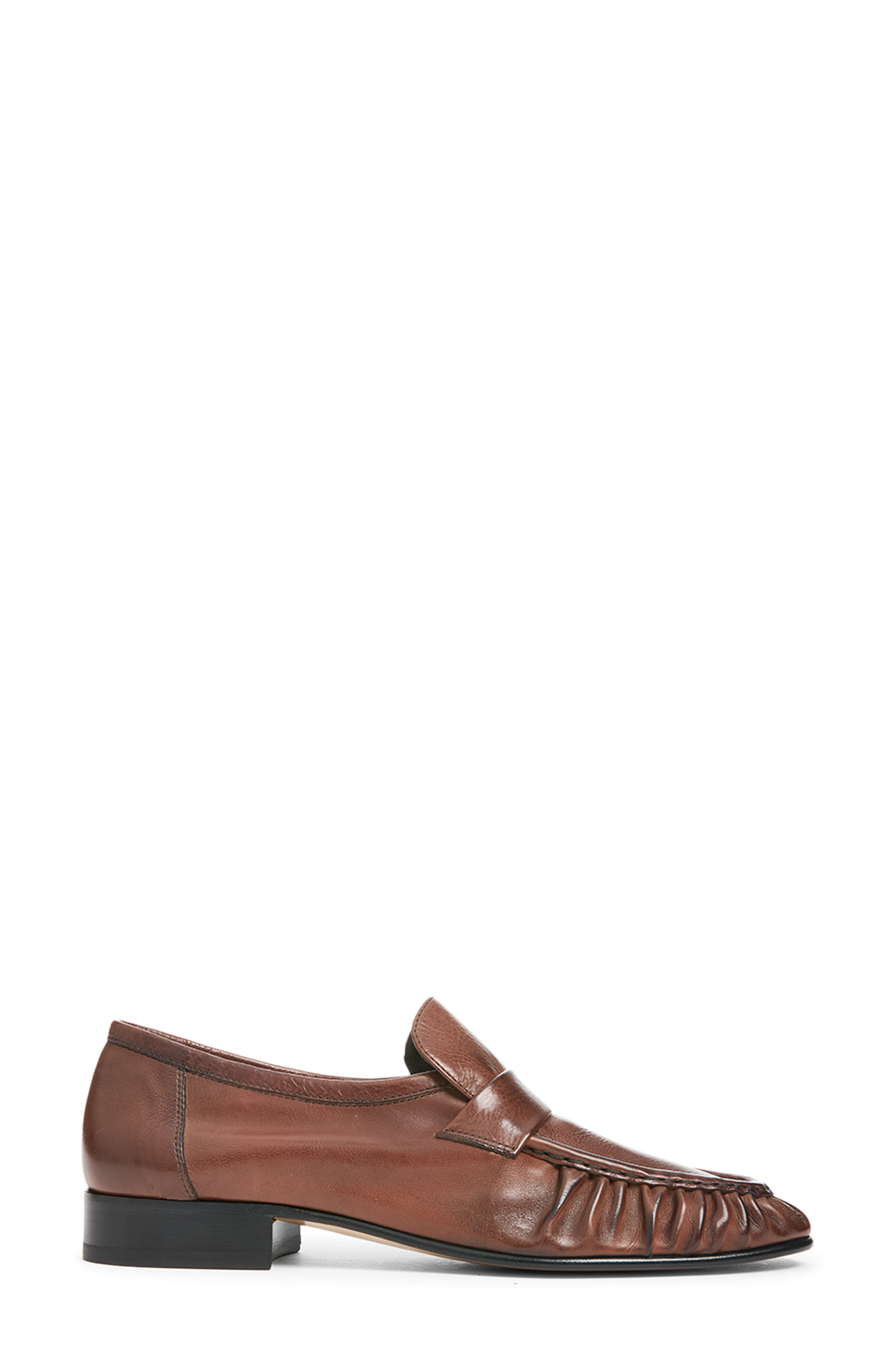Leather Grained Soft Loafer, Alternate, color, CHESTNUT