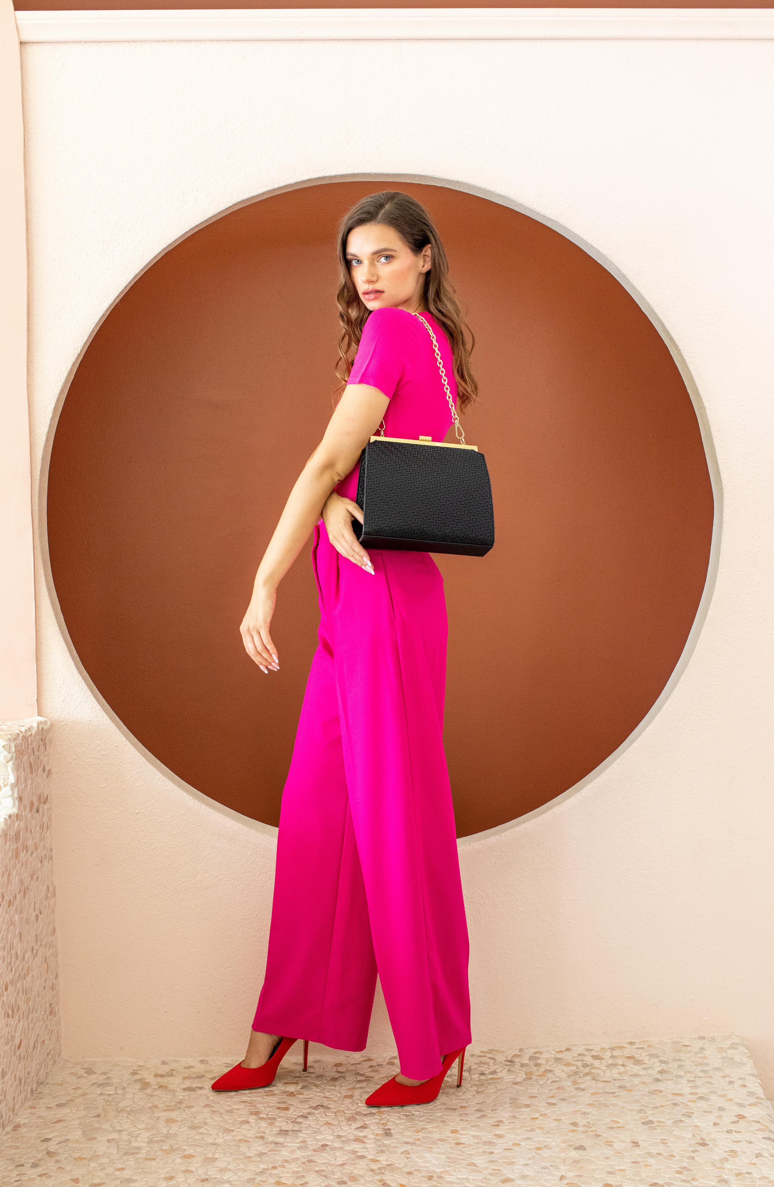 AOTA Nicky Herringbone Convertible Shoulder Bag, Alternate, color, Black