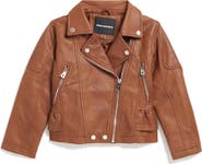 Urban Republic Kids' Faux Leather Ruffle Moto Jacket