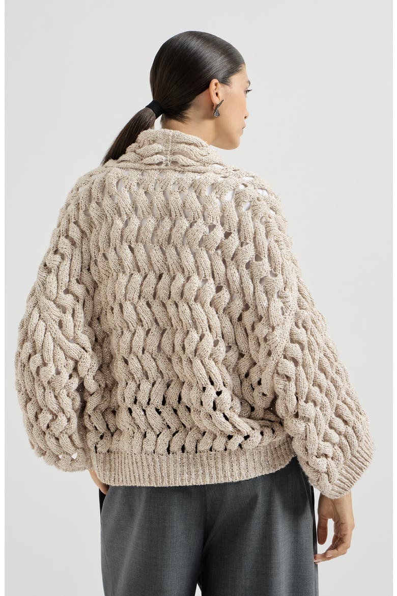 Dazzling waves cardigan, Alternate, color, Sand