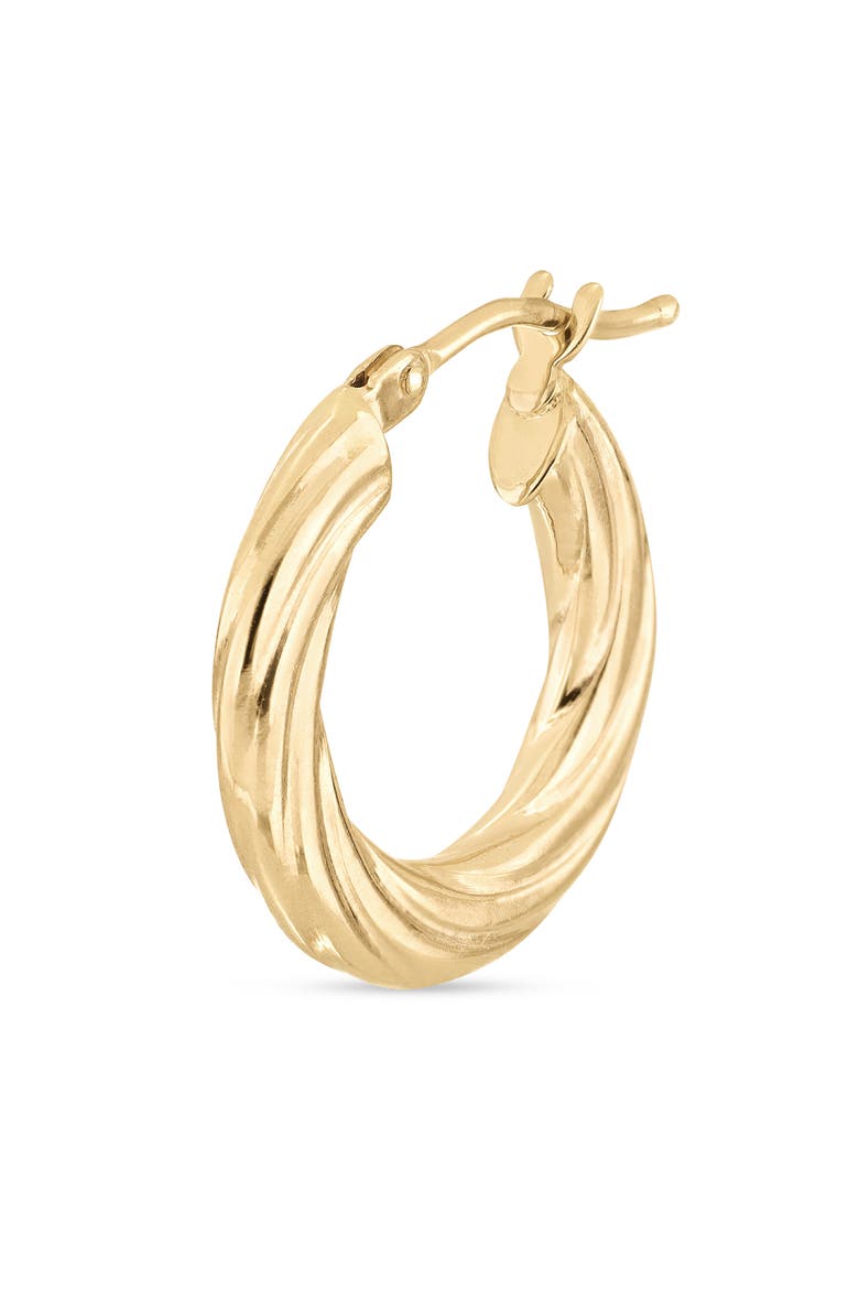 14k Gold Flat Rope Hoop Earrings, Alternate, color, 14K YELLOW GOLD