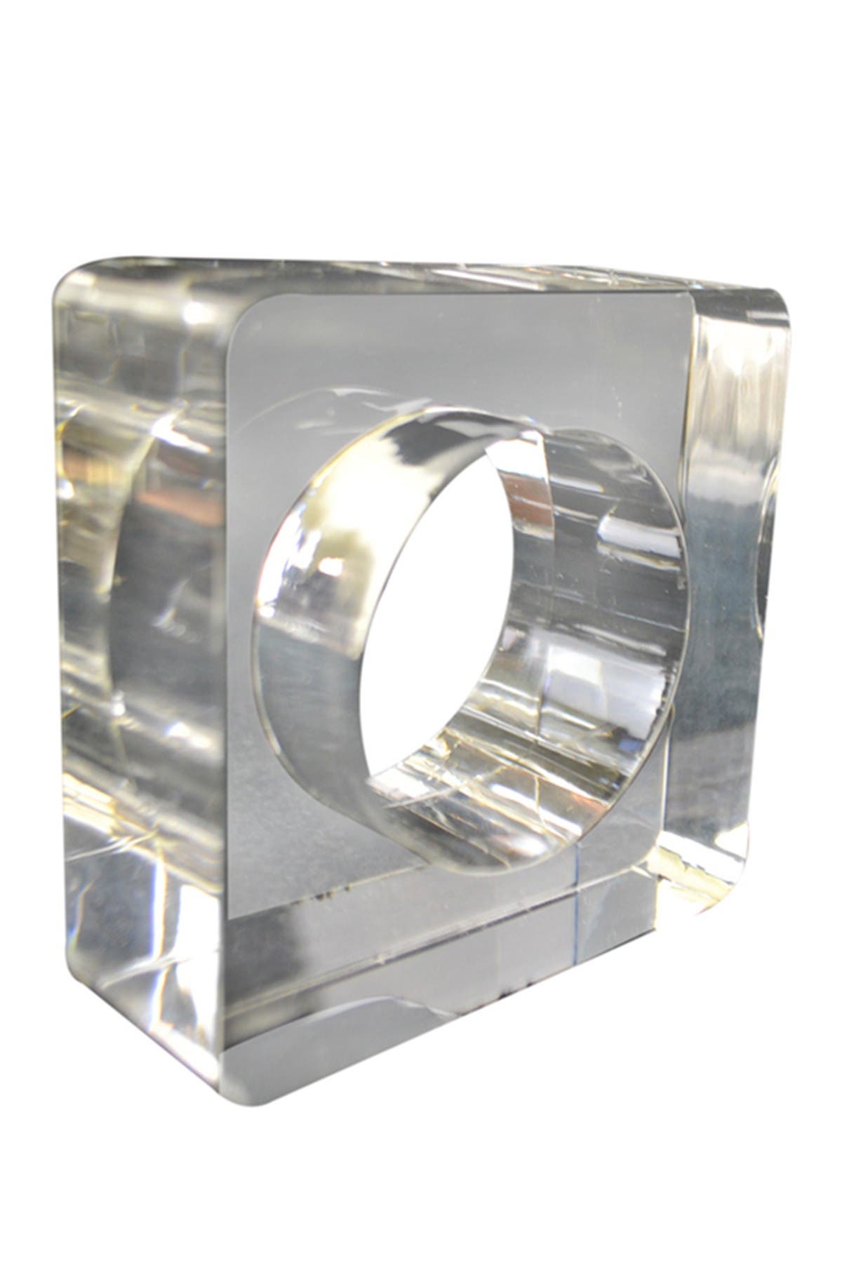 R16 HOME Clear Square Napkin Ring - Set of 4