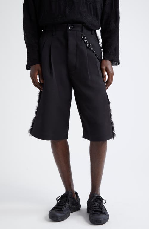 SONG FOR THE MUTE Pleated Shorts in Black 